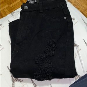 Black distressed high waisted fashion Nova jeans